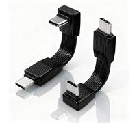 Duttek Cable USB C corto de 80 Gbps, 5 cm, 90 grados, corto USB C macho a macho, cable de carga para teléfonos, iPad, MacBook, Thunderbolt 5, Samsung Galaxy, Pixel y monitores Dell, (negro)