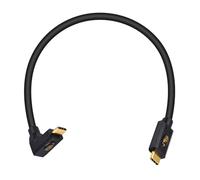 Duttek Cable USB C de 90 grados de 30 cm, cable USB C a USB C macho de 40 Gbps, cable USB C Thunderbolt 3 de 240 W, compatible con video de 8 K a 60 Hz, compatible con Thunderbolt 3, laptop tipo C,