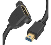 Duttek Mini cable de extensión Displayport a Displayport, 8K a 60Hz Mini Displayport macho a Displayport hembra con agujero de tornillo Transmisión bidireccional Displayport Cable de 0,3 m