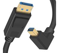 Duttek Mini Displayport a Displayport 1.4a Cable, 8K@60Hz Mini Displayport de ángulo descendente macho a Displayport macho Cable Displayport a Mini Displayport (0.3M)