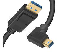 Duttek Mini Displayport a Displayport 1.4a Cable, 8K a 60Hz Mini Displayport de ángulo recto macho a Displayport macho Cable de transmisión bidireccional Displayport a Mini Displayport Cable (0.3M)