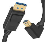 Duttek Mini Displayport a Displayport 1.4a Cable, 8K a 60Hz Mini Displayport UP Ángulo Macho a Displayport Macho Cable Transmisión bidireccional Displayport a Mini Displayport Cable (0.3M)