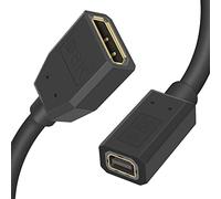 Duttek Mini DisplayPort de 8 K a Displayport 1.4 Cable, Mini DisplayPort hembra a Displayport hembra con chapado en oro, compatible con transmisión bidireccional para monitor de juegos. 1 pie/30 cm