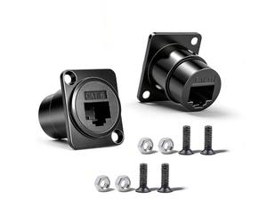 Duttek RJ45 Cat6 Ethernet Waterproof Coupler, RJ45 hembra a hembra Panel Mount Waterproof Connector, RJ45 Pass Through Connector- IP67 Waterproof/Dust Cap, (2 unidades)