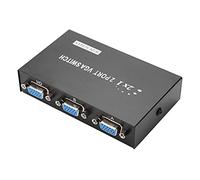 Duttek VGA Switch, Conmutador VGA 2 Puertos 15HDF de 2 Puertos 2 en 1 de Salida (1 anfitrión, 2 Pantallas/2 Hosts 1 Pantalla), admite VGA,XVGA,SVGA,UXGA y Multisync para computadora PC