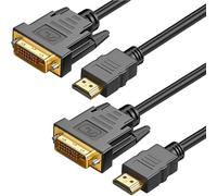 DUTTY Cable DVI a hdmi, bidireccional 1080 DVI - D a HDMI cable macho a macho, para Raspberry pi, roku, X - Box one, PS3 / 4/5 HDMI dorado de alta velocidad a dvi, tarjeta gráfica, 2 paquetes,