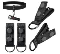 Duty Belt Keepers - 4 Pieces Heavy Duty Strap Organizers | Premium Metal Belt Attachments With Key Ring, Securing Clip System For Law Enforcement Security Firefighter Work