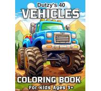 Dutzy’s 40 Vehicles: Big 8.5″ × 11″ One-Sided Coloring Book for Kids Ages 3+ - Fun Cars, Trucks, Planes, Trains, Emergency Vehicles & Construction ... to Color - Easy to Challenging Designs