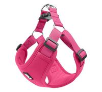 Duuclume Arnés de cinturón de seguridad para perro, ajustable, de malla transpirable, suave, acolchado, con correa de conector de vehículo, para perros grandes, medianos y pequeños (rosa, L)