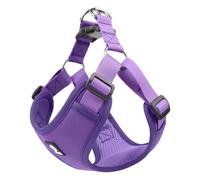 Duuclume Arnés de cinturón de seguridad para perro, ajustable, de malla transpirable, suave, acolchado, con correa de conector de vehículo, para perros grandes, medianos y pequeños (morado, L)