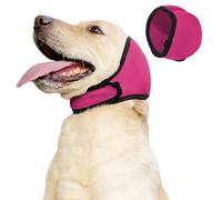 Duuclume Fundas para Orejas de Perro Impermeables para Aseo, Baño, Natación, Sudadera para Mascotas con Protección Auditiva para Secado con Secador, Ayuda al Sueño, Diadema (Rosa, L)