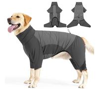 Duuclume Pijama enterizo de invierno para perro de cuerpo completo con cuello alto, overol de forro polar cálido y resistente al viento, abrigo suave de 4 patas con agujero para correa para clima frío