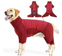Duuclume Pijama enterizo de invierno para perro de cuerpo completo con cuello alto, overol de forro polar cálido y resistente al viento, abrigo suave de 4 patas con agujero para correa para clima frío