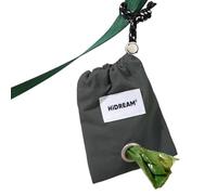 Duuclume Soporte para bolsas de excremento de perro pequeño, dispensador de bolsas de basura con cordón, accesorio de correa ligera de nailon para camping, caminar, viajes (gris)