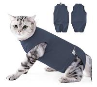 Duuclume Traje de recuperación de cirugía para gatos, transpirable, a prueba de escapes, camisa quirúrgica antilamer para heridas abdominales y enfermedades de la piel (azul, M)