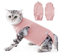 Duuclume Traje de recuperación de cirugía para gatos, transpirable, a prueba de escapes, camisa quirúrgica antilamer para heridas abdominales y enfermedades de la piel (rosa, S)