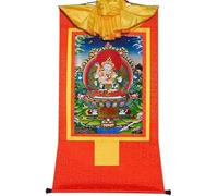 DUUDAH Tapiz Budista, Thangka Tibetano, Vajrasatva en Yab Yum, Arte de Pintura Thangka Tibetano, Brocado Thangka Budista, Tapiz de Buda con Desplazamiento (Color : Rosso, Size : Small(35cm*27cm))