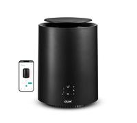 Duux Estufa eléctrica inteligente Threesixty 2, calefacción de 1800W con termostato, 3 velocidades, operable mediante aplicación, protección contra inclinación y sobrecalentamiento, negro
