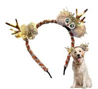 Duvcoywae Diadema De Gato para Navidad - Banda Luminosa Adorable para Perros,Diademas LED De Astas para Mascotas - para Decoración Accesorios De Foto Festival Fiesta Vacaciones Uso Diario Y Exterior