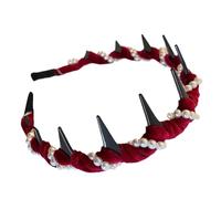 Duvcoywae Diadema de perlas para niñas, diente de diadema de perlas - Banda para el cabello de la ola,Bodas de boda que no son deslizantes para la cabeza de los dientes de los dientes de la banda para