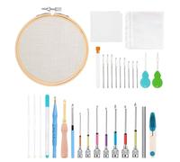 Duvcoywae Kit de Aguja Punzonadora - Herramientas de Bordado Ajustables - Kit de Aguja Punch de Precisión para Costura, Ropa, Proyectos de Manualidades, Edredones y Toallas