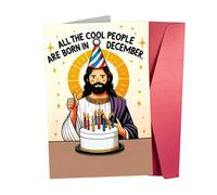 Duvcoywae Tarjeta De Cumpleaños Jesús | Con Sobre Nota De Celebración Humorística | Tarjeta De Cumpleaños Religiosa Para Hombres Y Mujeres,Para Adultos Amantes Amigos Mamá Papá