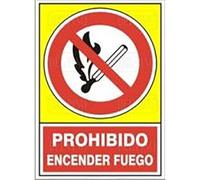 DUVER - SEÑAL 408 PLAST.490x345'PR.ENCEND.FUEGO' PROHIBIDO ENCENDER FUEGO