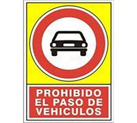 DUVER Señal 497 Plast. 420x297 mm Prohibido El Paso De Vehículos Pr. Paso Vehic.