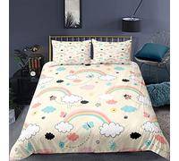 Duvet Cover 220 x 240 Beige Arcoíris Fundas Nórdicas Suave Microfibra Funda Nordico Transpirable Funda Nordica 220 x 240 con Cremallera Lavable Capa Edredon 220x240+2 Fundas de Almohada 50x75cm