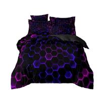 Duvet Cover 220 x 240 Negro Púrpura Colchas de Verano Funda Edredon