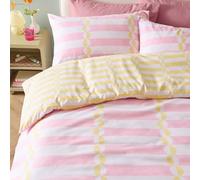 Duvet Day Lottie Juego De Funda Nórdica - Reversible Ultrasuave con Estampado Geométrico Vibrante (Amarillo/Rosa - 230x220cm)