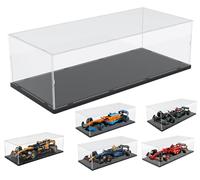DuvinDD Vitrina acrílica compatible con Lego F1 Ferrari Mercedes Red Bull - 70 x 30 x 20 cm Caja protectora transparente con base negra | Vitrinas a medida para la serie Lego Fórmula 1