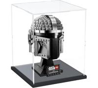 DuvinDD Vitrina acrílica para cascos Lego Star Wars Clone Captain Rex Darth Vader casco modelo R2-D2, 20 x 20 x 25 cm, protector antipolvo transparente con base negra, caja de visualización apilable