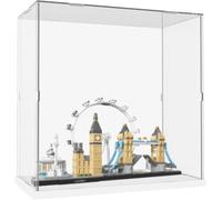 DuvinDD Vitrina acrílica para Lego Architecture Paris para Lego New York City Set para Lego London Skyline, 30 x 15 x 30 cm, caja protectora transparente con base blanca