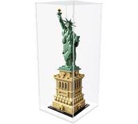 DuvinDD Vitrina acrílica para Lego Estatua de la Libertad Lego Chewbacca, 20 x 20 x 50 cm, caja protectora transparente a prueba de polvo con base blanca, escaparate a medida para colección Lego