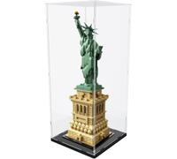 DuvinDD Vitrina acrílica para Lego Estatua de la Libertad y Chewbacca, 20x20x50 cm, caja protectora transparente anti-polvo con base negra
