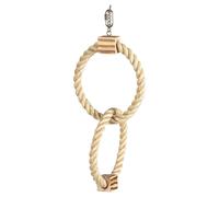 Duvo + Anillo Doble Sisal 42 CM Con Bloque de Madera para Todos Pájaros, Juguete
