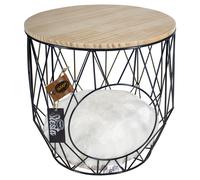 Duvo+ Cesta De Metal Caviar Negra Para Perros 33x33x39 Cm Con Mesa