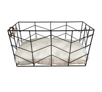 Duvo+ Cesta De Metal Caviar Negra Para Perros Incl. Cojín 40x29x19 Cm