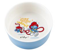 Duvo + Comedero" Die Schlümpfe" Bomberos 1500ml para Perros Blanco/Azul 19x19cm