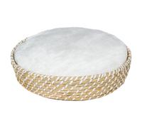 Duvo + Hunde-Weidenbett Redondo Boho Beige / Blanco con Almohada para