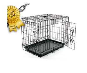DUVO JAULA METAL NEGRA EXTRAFUERTE 2 PUERTAS (T-M 76 x 48 x 54 CM)