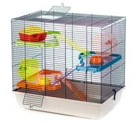 Duvo + Jaula Peluche 2 Gigante Gris/Azul para Ratones / Hámster Enano 58x38x55cm