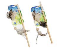 DUVO JUGUETE GATO CAÑA YUTE Y PLUMAS 35 x 14 x 4.5 CM