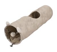 Duvo+ Juguete Para Gatos Túnel Cozette Beige 25x25x90 CM Para Gatos Diversión