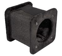 Duvo + Kratz-Tunnel Cuadrada Negro 30x30x28cm para Gatos con Almohada & Bola