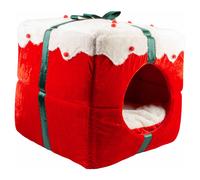 Duvo+ Navidad Cueva Para Gatos 40x40cm Regalo Para Gatos Rojo Para Relajarse