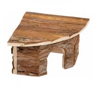Duvo Plus Casa de esquina de madera para roedores - Mediciones: 22 x 22 x 13 cm