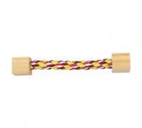 Duvo Plus Cuerda de algodón y madera para roedores - Mediciones: 3 x 3 x 20 cm