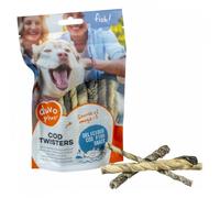 Twisters de Bacalao Fish! para Perros - Snack a Base de Pescado - Sabor a Bacalao - Fuente Rica en Omega 3 y Proteínas - Envase con Autocierre - Bajo en Grasa - 100g - Duvo+
